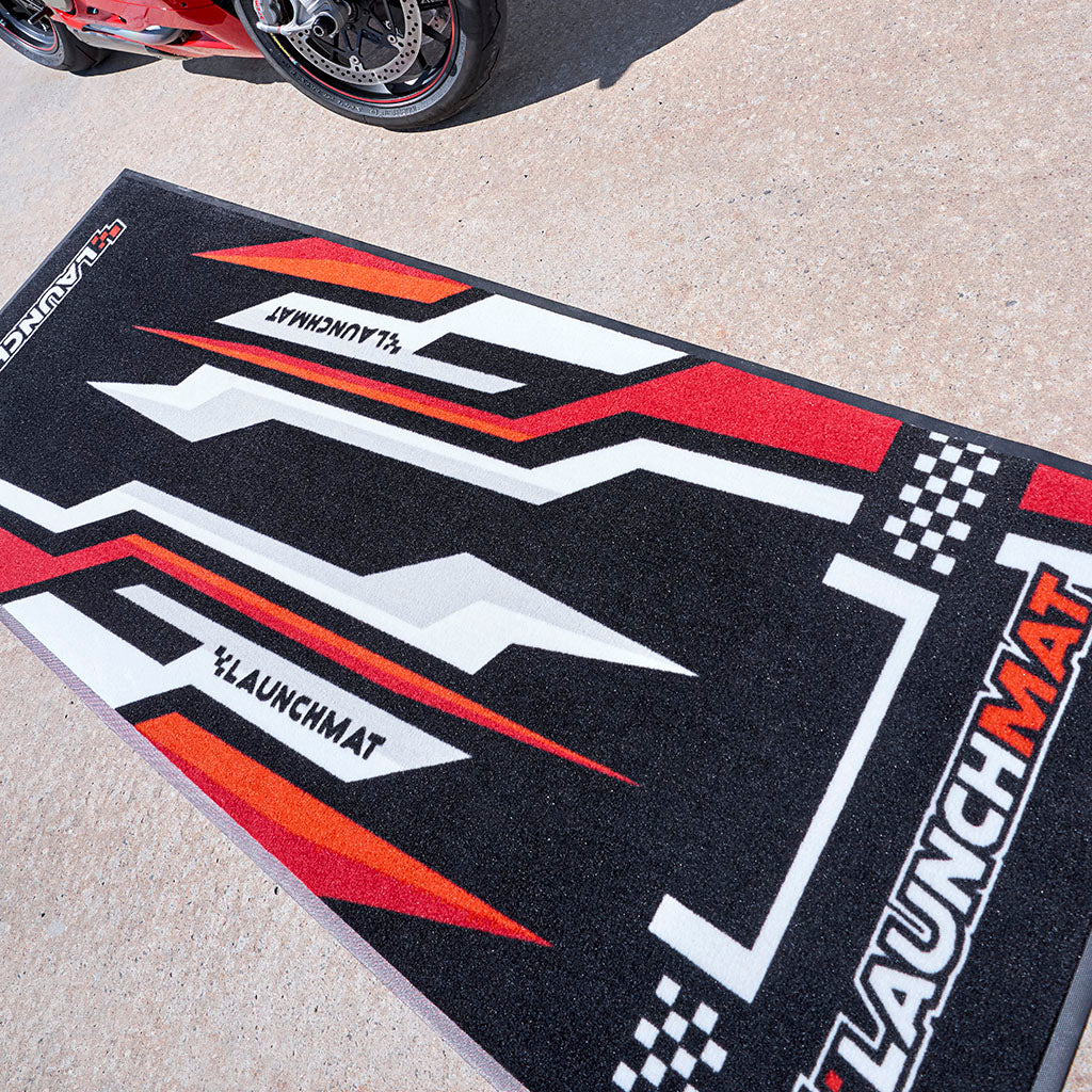 Carpeted Motorcycle Mats (Lightning Design) - LAUNCHMAT